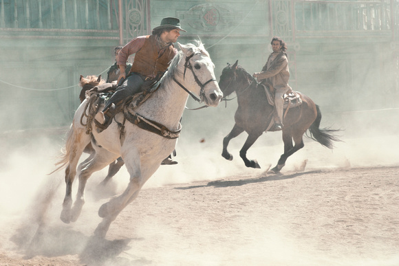 "Kicking up the Dust" Cowboys at Fort Bravo, Almeria, Spain.