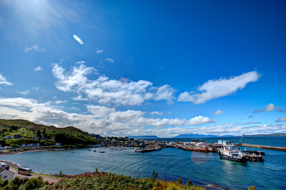 Mallaig Harbour and Marina with the Skye Ferry